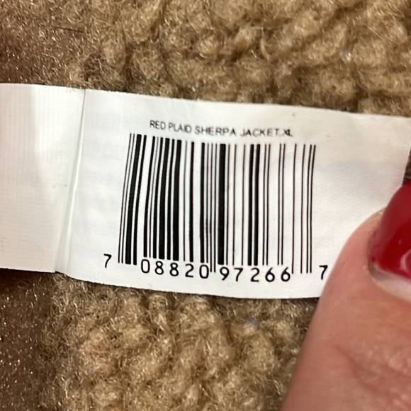 XL DOG COAT Sherpa fleece red blue PLAID cotton Jacket collared pockets shacket - Picture 5 of 11